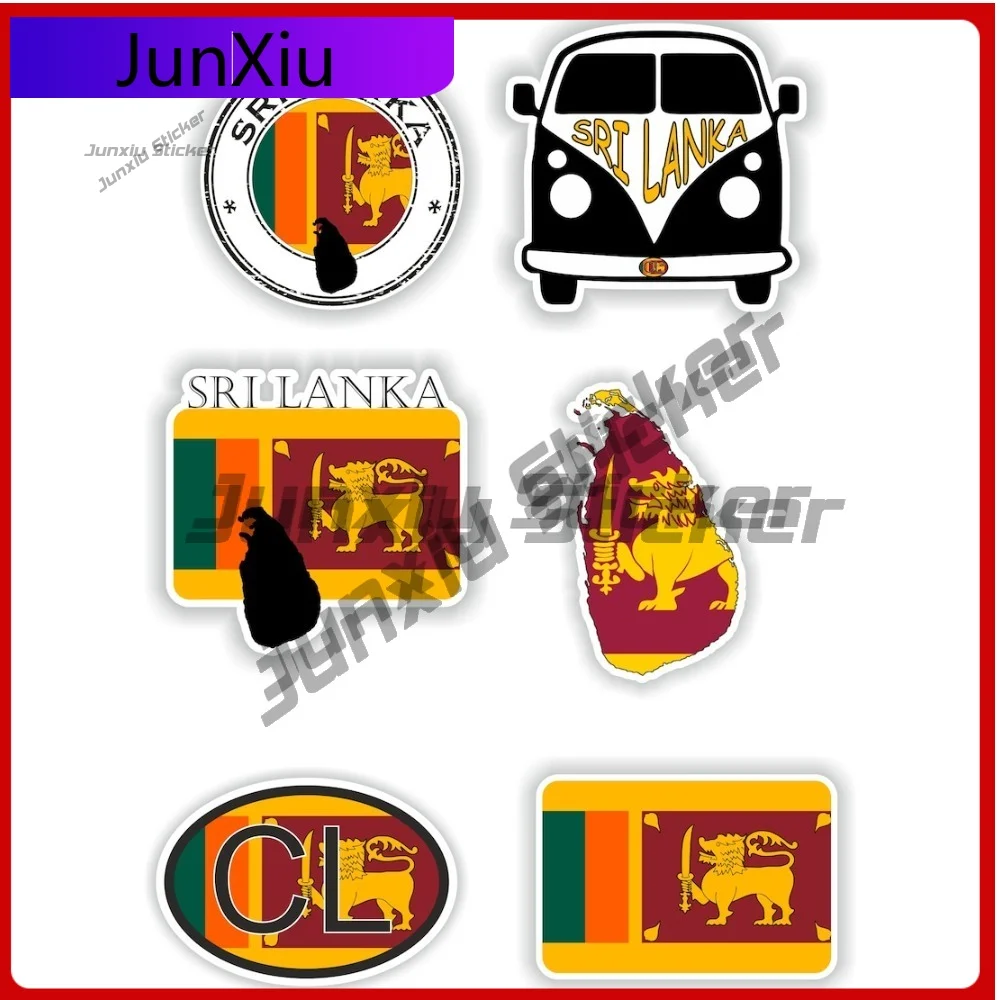 Флаг Шри-Ланки, национальный герб, виниловые наклейки, новые наклейки для водителя, наклейки для горного кемпера, наклейка на заказ, украшение для кемпинга и автомобиля