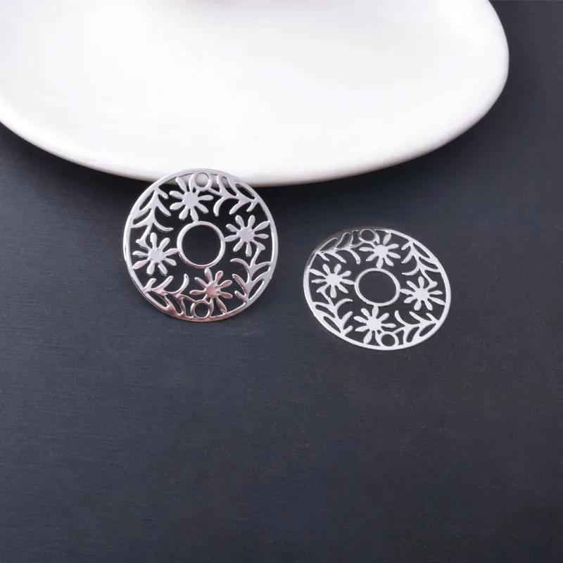 30 Stück AB8784 28*28mm Messing Bemalte Runde Anhänger DIY Schmuck Ohrring Zubehör – Detail 11