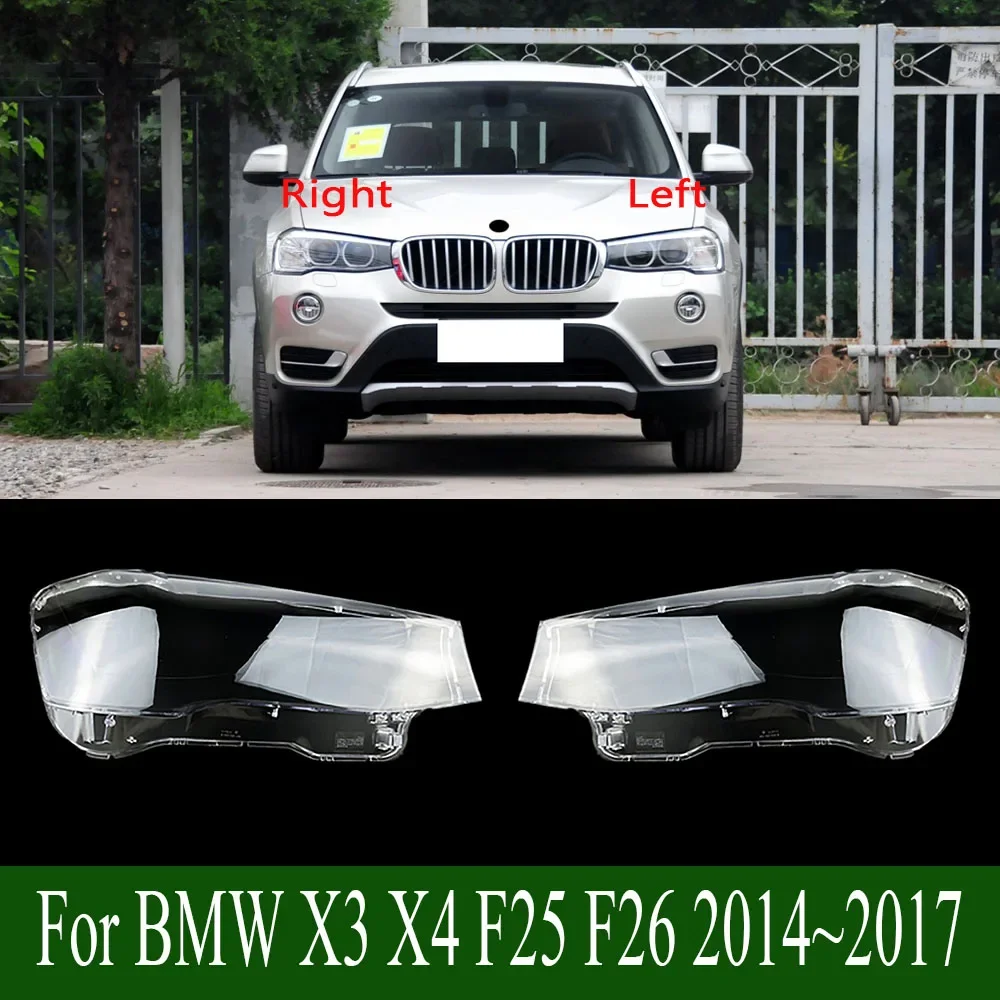 

For BMW X3 X4 F25 F26 2014~2017 Car Headlamps Transparent Lampshades Lamp Shell Headlights Cover Lens Headlight Glass Caps