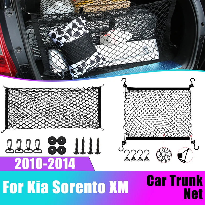 

Car Boot Trunk Net For Kia Sorento XM 2010 2011 2012 2013 2014 Nylon Mesh Luggage Bag Storage Rear Back Cargo Car Accessories