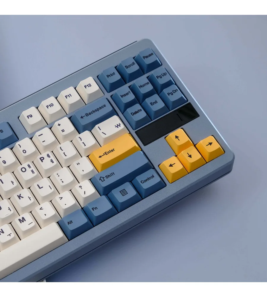 Keycap sublimation process PBT custom mechanical keyboard 980 apricot yellow keycap Korean layout Original height