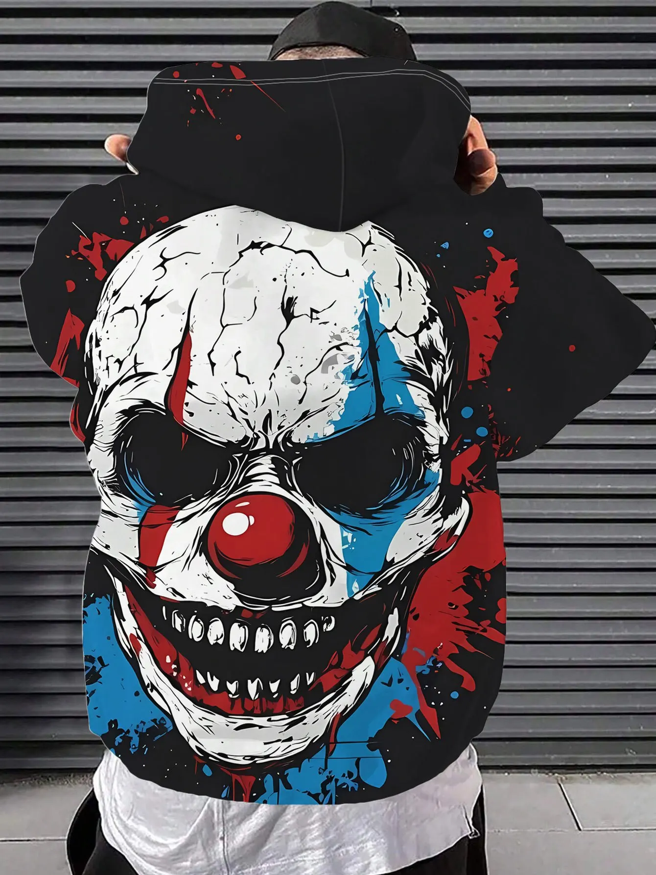 New Men’s Autumn/Winter Hooded Sweatshirt – Halloween-Themed, Street-Style, Trendy, Casual, and Edgy (Clown Design) - view 3