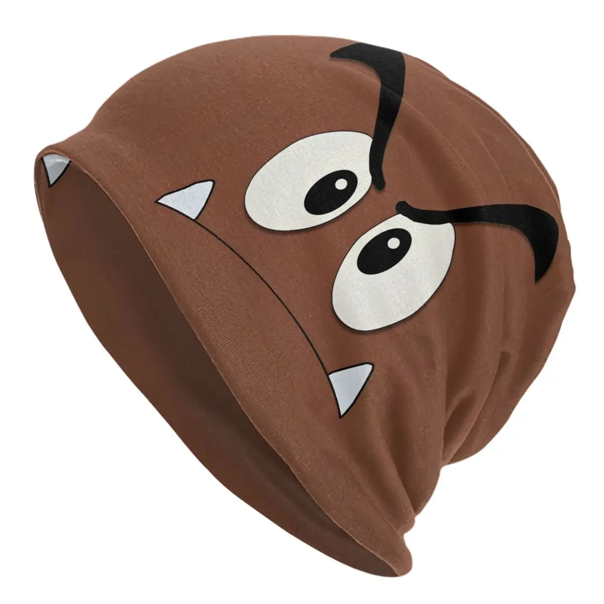 Goomba Face Cartoon Bonnet Hat Autumn Winter Street Skullies Beanies Hat for Men Women Summer Multifunction Cap