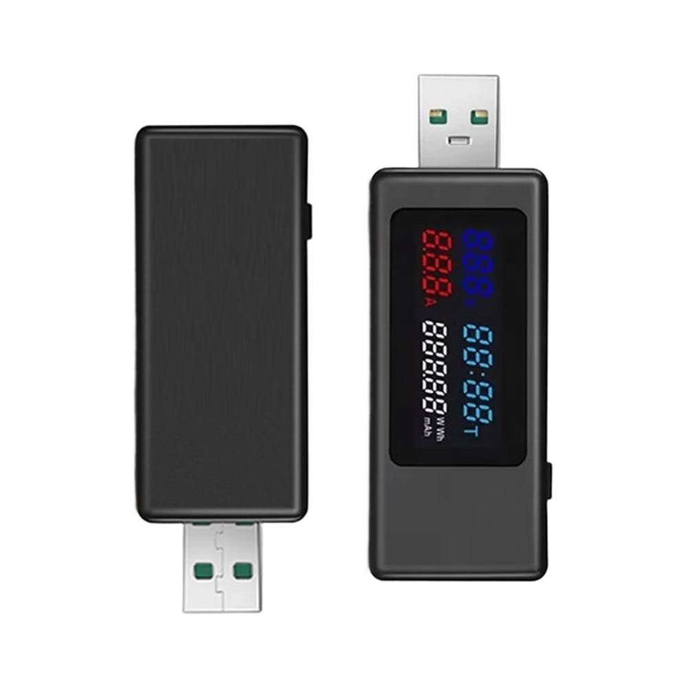 Color Display USB Power Meter for Evaluating Voltage Current and Wattage on USB Chargers Power Banks and Mobile Devices