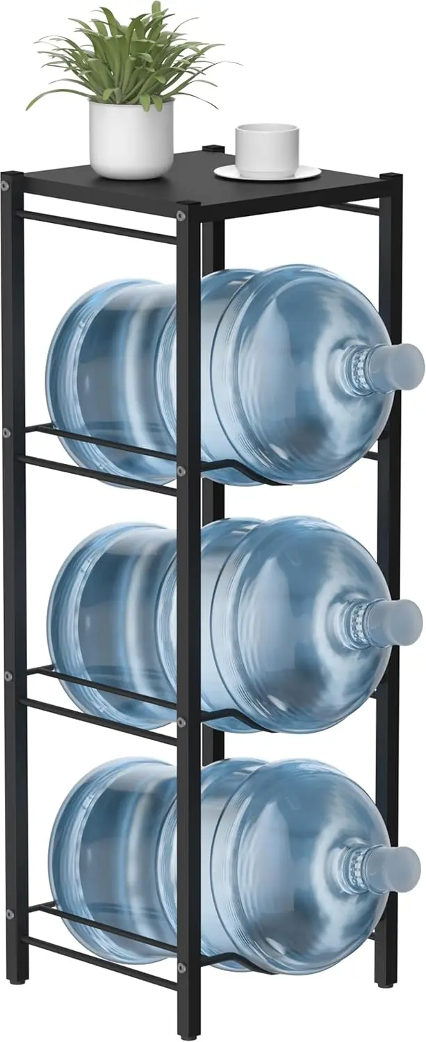 5 Gallon Water Jug Rack, 4 Tier Detachable Water Bottle Holder With Storage Shelf