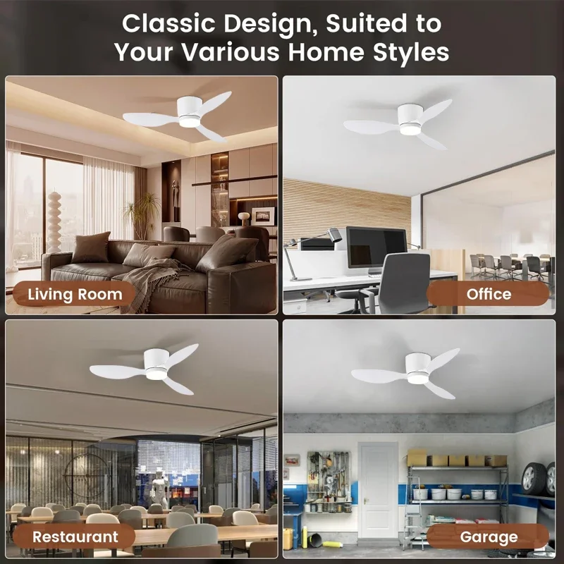 LED Pendant Light, Low Floor DC Motor, Unlimited Dimming with Remote Control, Terrace High Air Volume, with Lights Household Fan