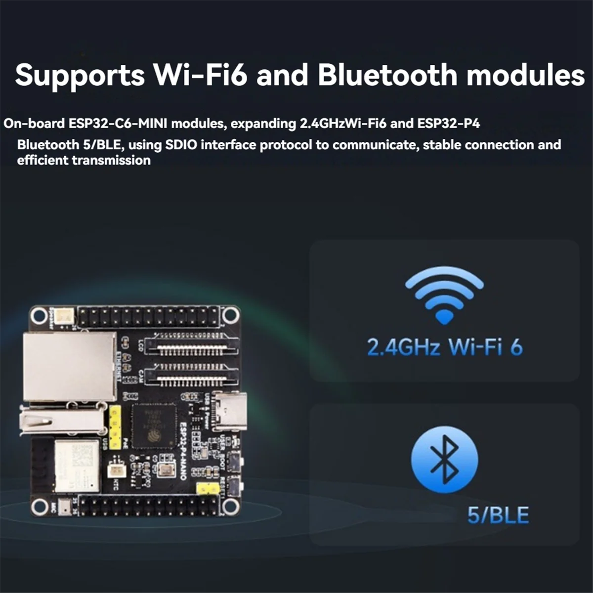 

Плата разработки ESP32-P4-NANO + модуль POE + комплект динамиков