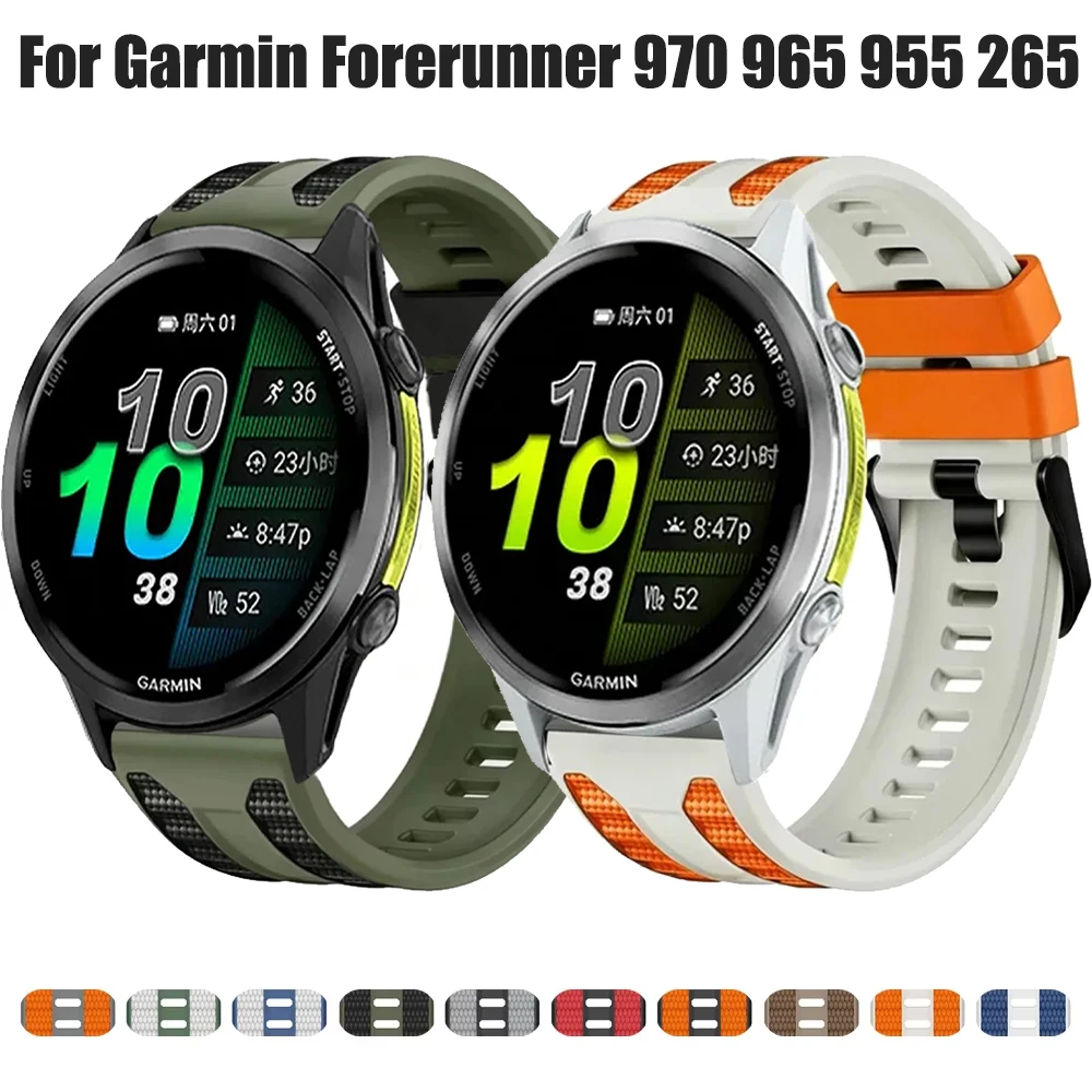 22mm Silicone Strap for Garmin Forerunner 970 570 47mm 965 955 255/Venu 4 45mm Breathable Bracelet for Amazfit Bip 6-5-Max Band