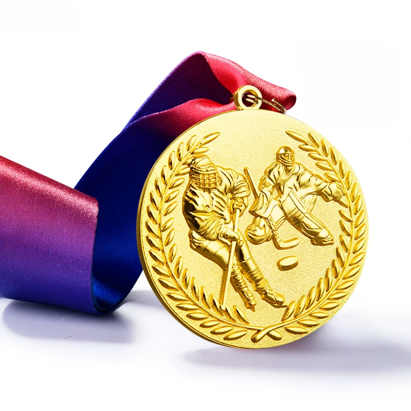Ice hockey roller skating ball three-dimensional medal custom-made for children and students, suitable for general sports awards