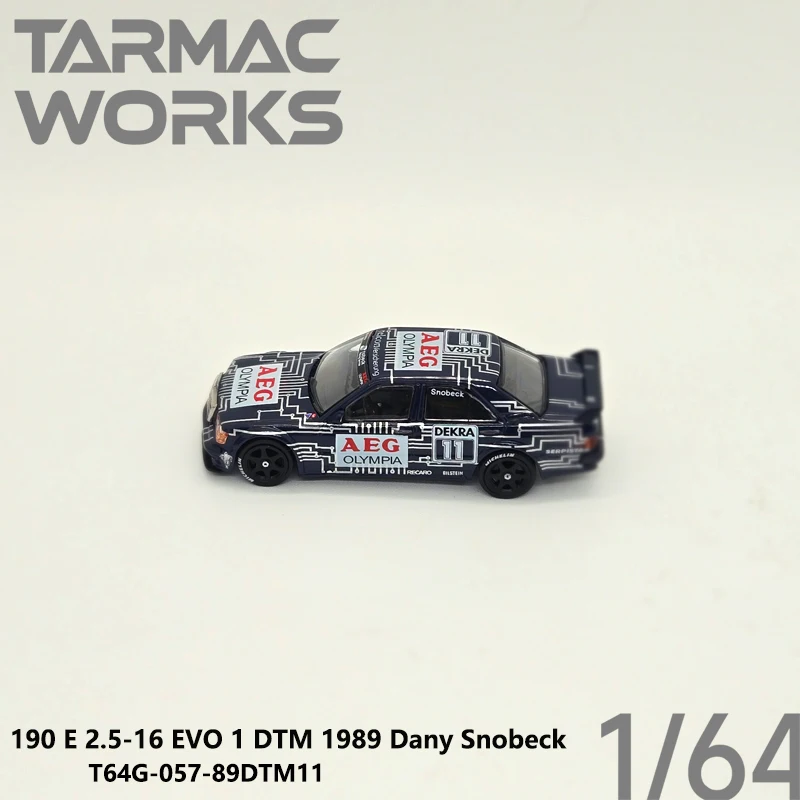 Tarmac Works 1:64 Mercedes-Benz 190 E 2.5-16 EVO 1 DTM 1989 #11 AEG Olympia T64G-057-89DTM11 Collectible Model Vehicles Alloy view 3