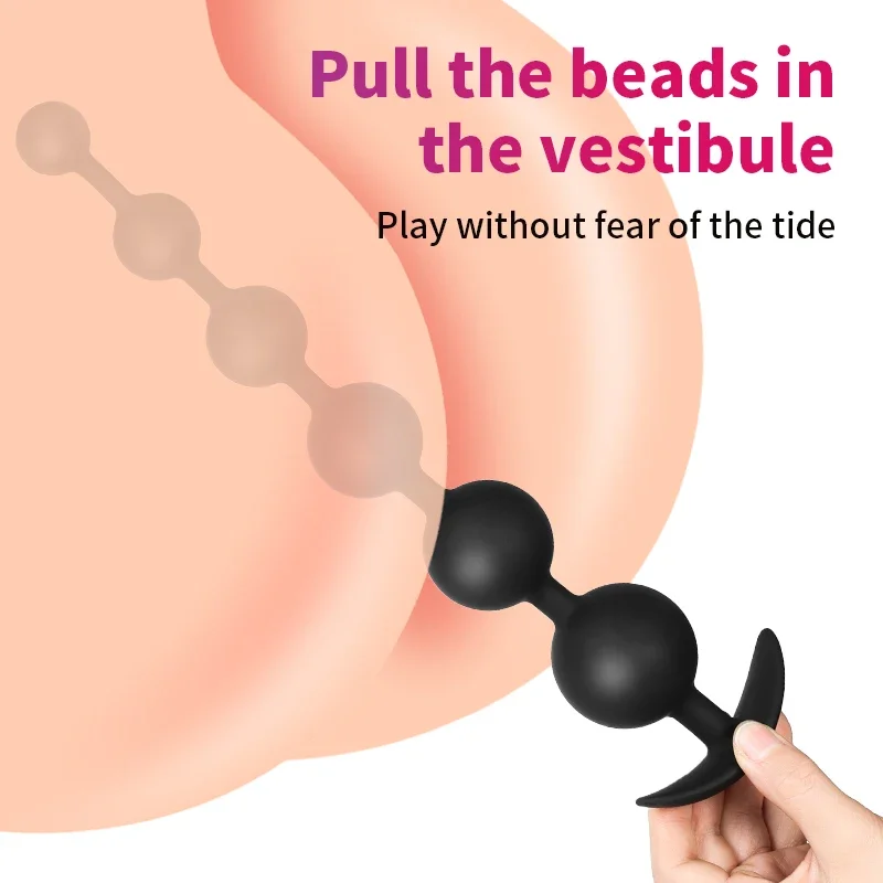 4 Sizes Silicone Anal Beads Anal Plug Butt Plug Pull Beads Dildo Masturbator Anal Dilator Adult Sex Toys For Woman Men Sex Shop