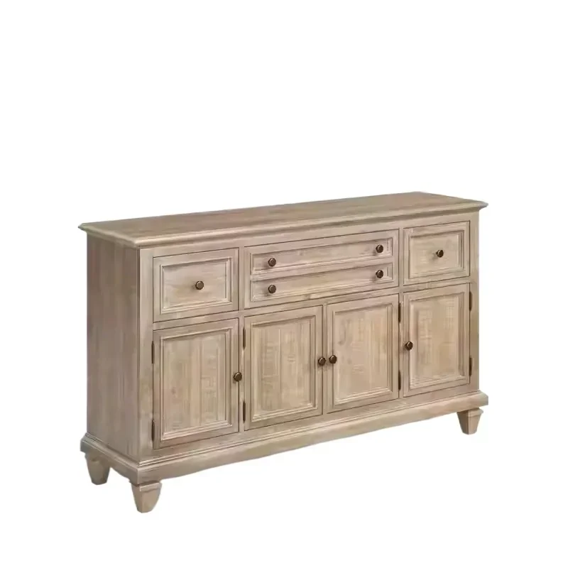 American country solid wood dining side cabinet bedroom wall storage French living room entrance decorative cabinet
