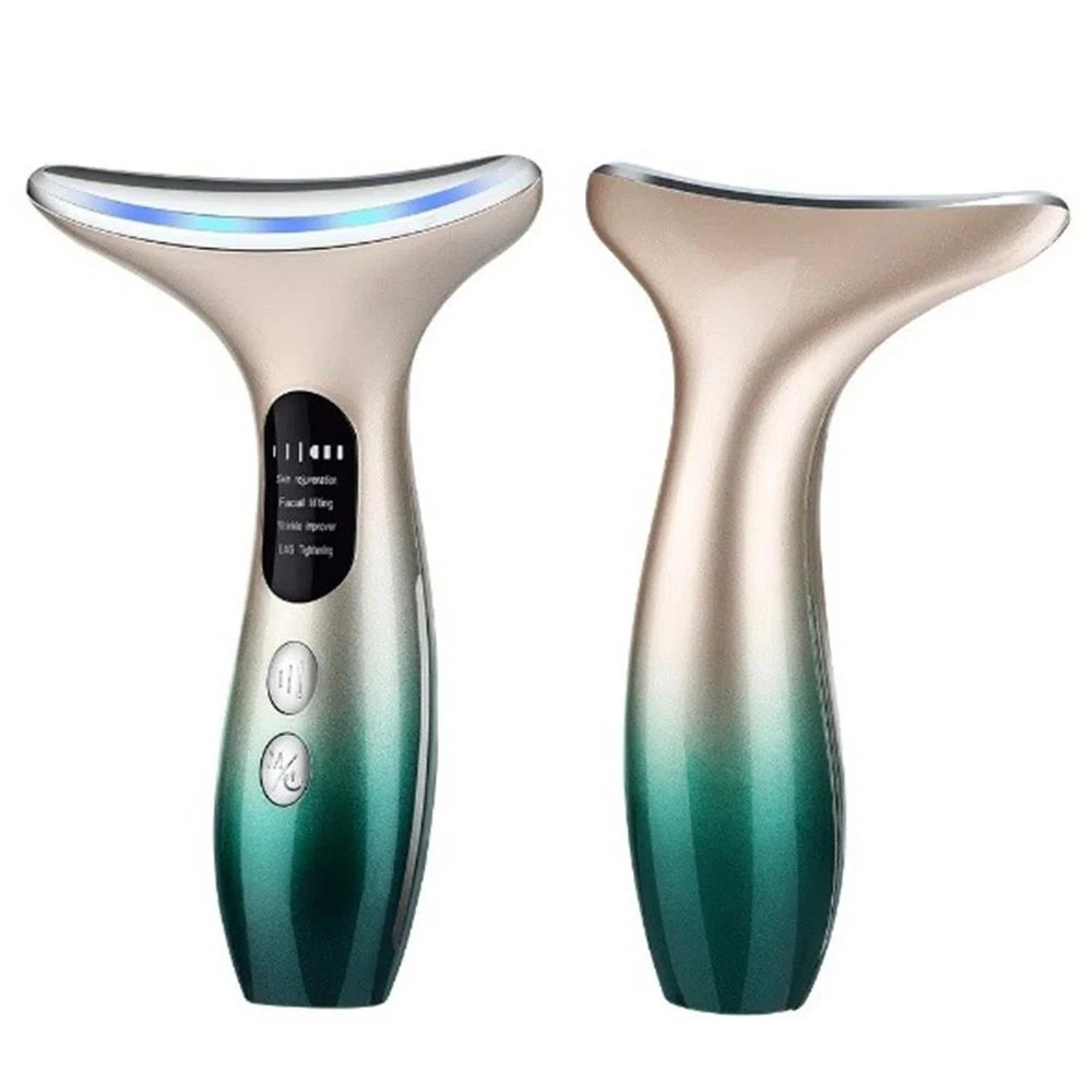 

Microcurrent Neck Massager – Wrinkle Remover for Neck & Face, LED Light Therapy, Portable Skin Rejuvenation Device