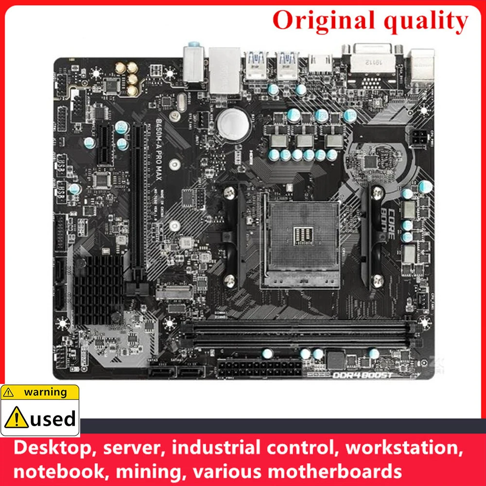 Soquete Mainboard Desktop para AMD B450M-A PRO MAX, AM4 DDR4, 128GB, M,2 NVME, USB 3.0