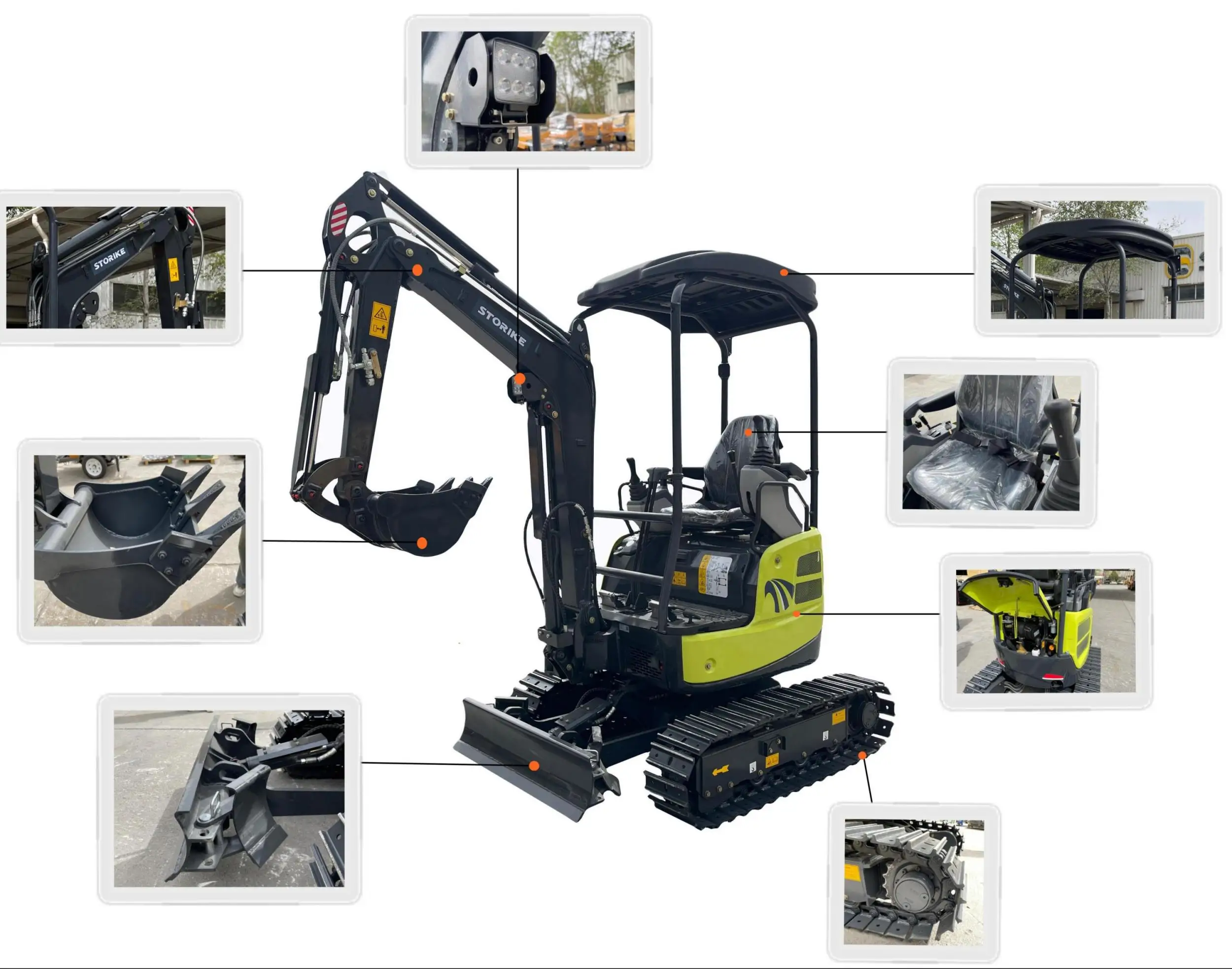 

YG Cheap Price New China Brand High Quality 1.2Ton 2ton Mini Excavator With EURO5 8.3kw 3000 Rpm Engine