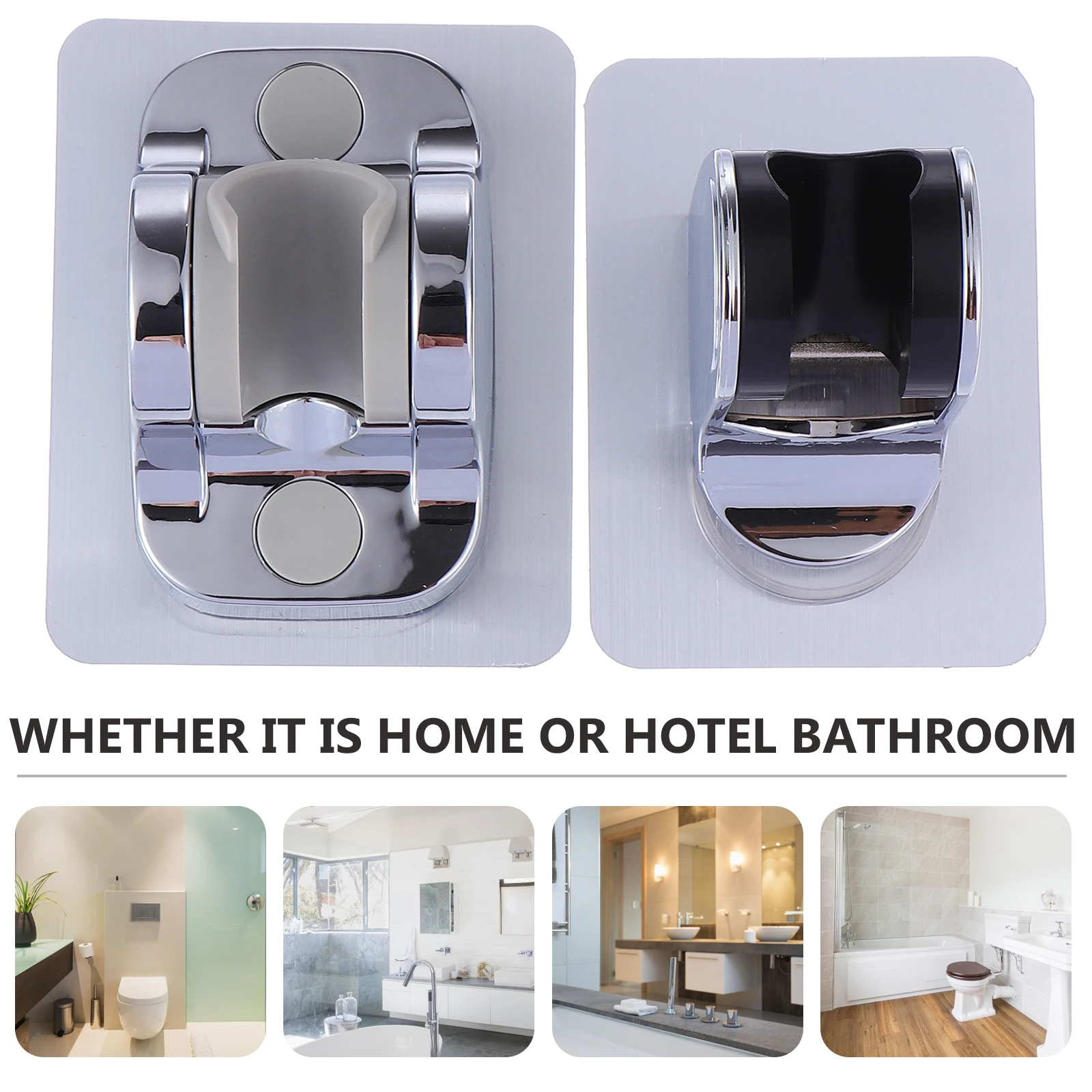 

2pcs Shower Bracket Space Aluminum Abs Non Punch Wall Mount Bathroom Holder Easy Install Durable Shower Seat For Home Hotel
