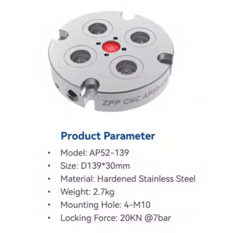 High Precision Pneumatic Zero Point Clamping AP52-139 Self-Centering Vise