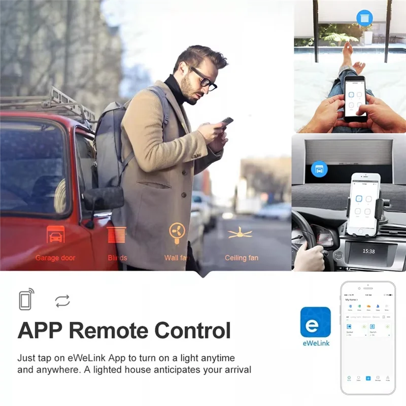 ABKQ-Ewelink Smart Switch 4-Kanal Smart Wifi Bluetooth Wireless Dry Contact Relais Schaltermodul APP Fernbedienung