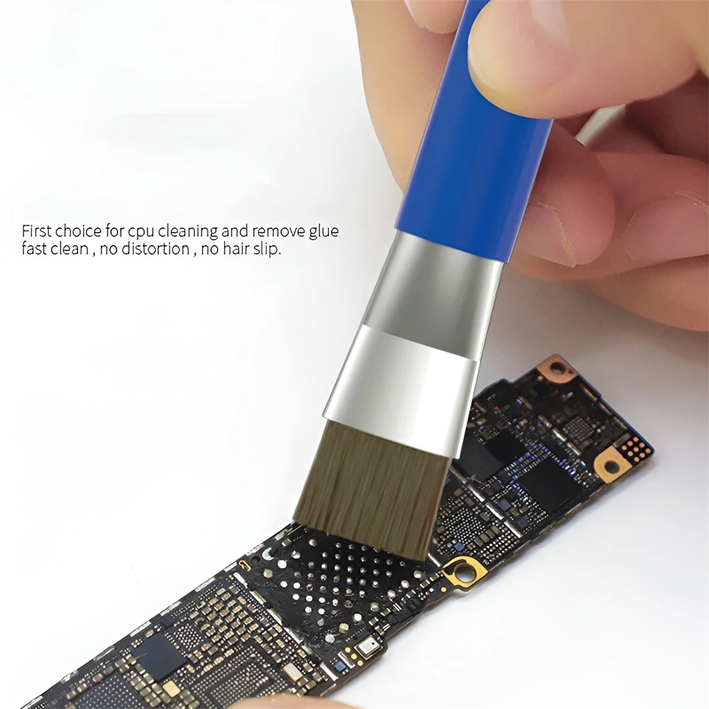 Sikat Anti-statis Isolasi Kepala Ganda Sikat Keras Alat Debu Bersih Kit Aman ESD untuk Perbaikan BGA PCB Motherboard Ponsel