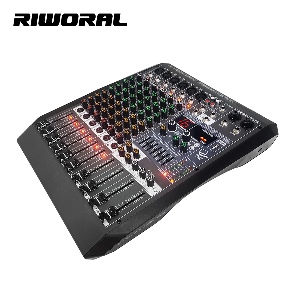 ME6 Portable 6-Channel Audio Mixer USB Interface Sound Mixing Console with Computer Input 48V Phantom Power Monitor