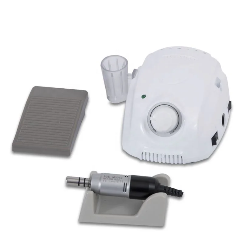 

35000rpm Brush Handpiece Sde M33es Micromotor Champion 3 with Foot Pedal Zdmarathon 3 Nail Drill