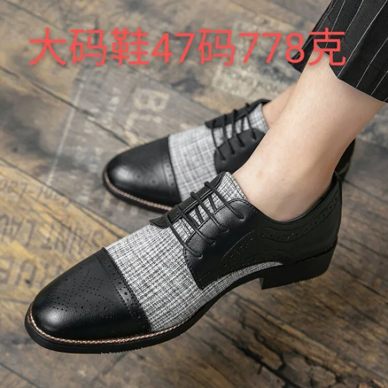 Zapatos de cuero de estilo británico para hombres, zapatos de negocios, ropa Formal, zapatos pequeños de cuero para hombres, zapatos de fiesta de vestir casuales perezosos