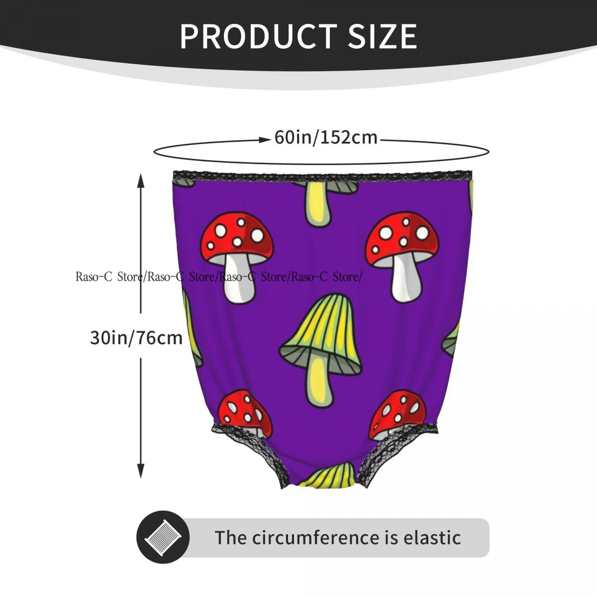 Funny Granny Underwear Whimsical Cartoon Mushrooms Gag Gift Granny Panties view 3