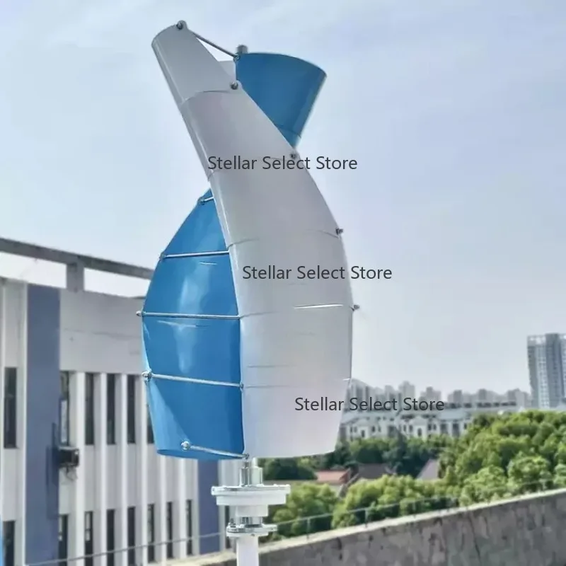 5KW Vertical Axis Wind Turbine 48V/96V Alternative solar Energy System Helical solar wind hybrid system