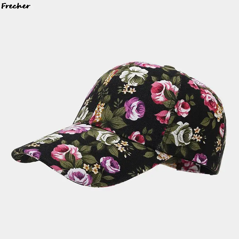 Floral Fashion Sun Hats Flower Baseball Caps Women Elegant Visors Cap Garden Party Leisure Casquette Hip Hop Snapback Hat Trendy