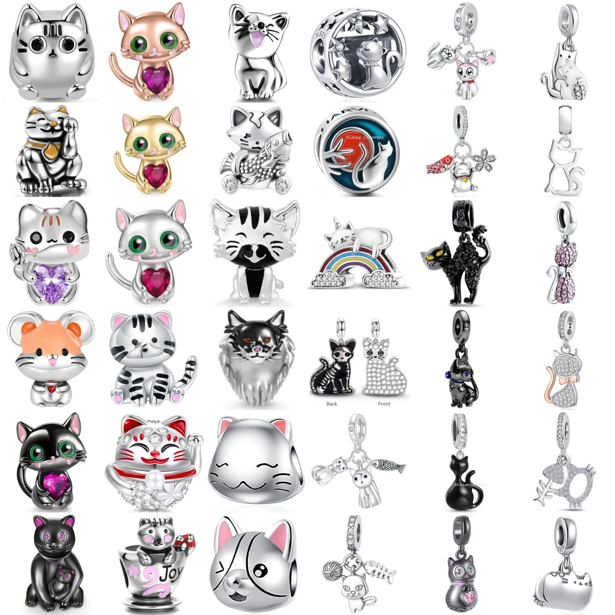 

New Fashion 925 Sterling Silver Pet Cat Series Charm Fish Pendant DIY Fit Original Bracelet Jewelry Woman Gift