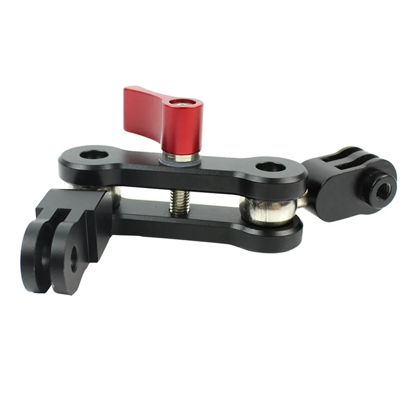 

A03F-Magic Arm Mount Adapter Activity Connector Aluminum Alloy Dual Head Pivot Gopro Action Camera 360 Rotation