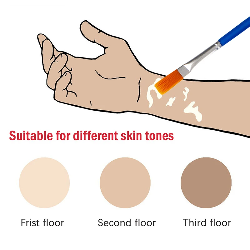 30 مللي Leukoderma تغطي السائل مقاوم للماء المخفي كريم السائل النساء الرجال الوجه تغير لون الجلد البهاق بقع ماكياج