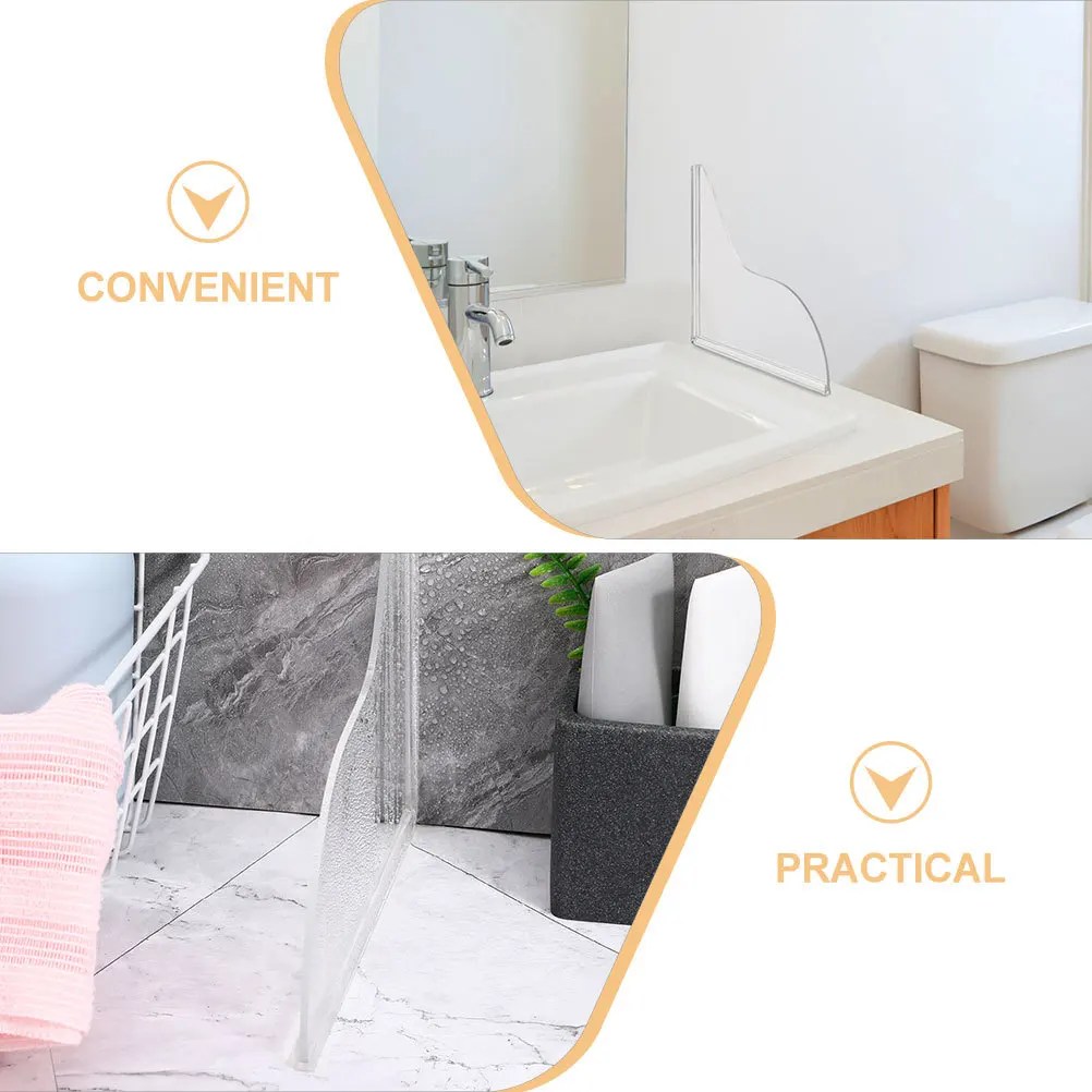 2Pcs Shower Splash Guard Clear Acrylic Water Barrier Easy Install for Bathtub Sink Bathroom Splash Prevention Panel