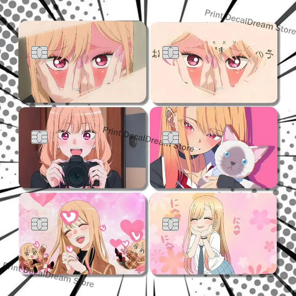 

K-Kitagawa Marin Anime Credit Card Skin Stickers For Bank Card Bus Metro Card Sticker Waterproof Women Gift