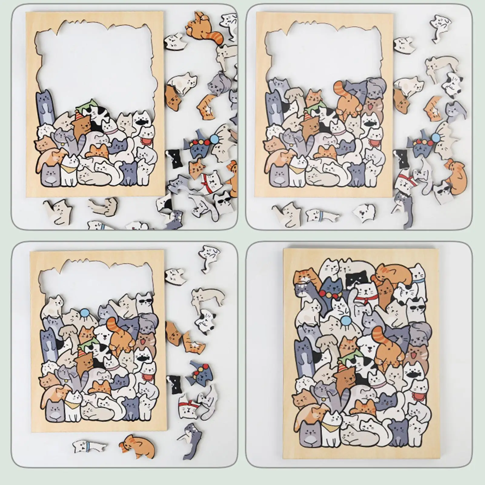 고양이 직소 퍼즐 100 조각 어린이 교육 보드 게임 동물 테마 어린이를위한 크리스마스 생일 선물 가족 파티 게임