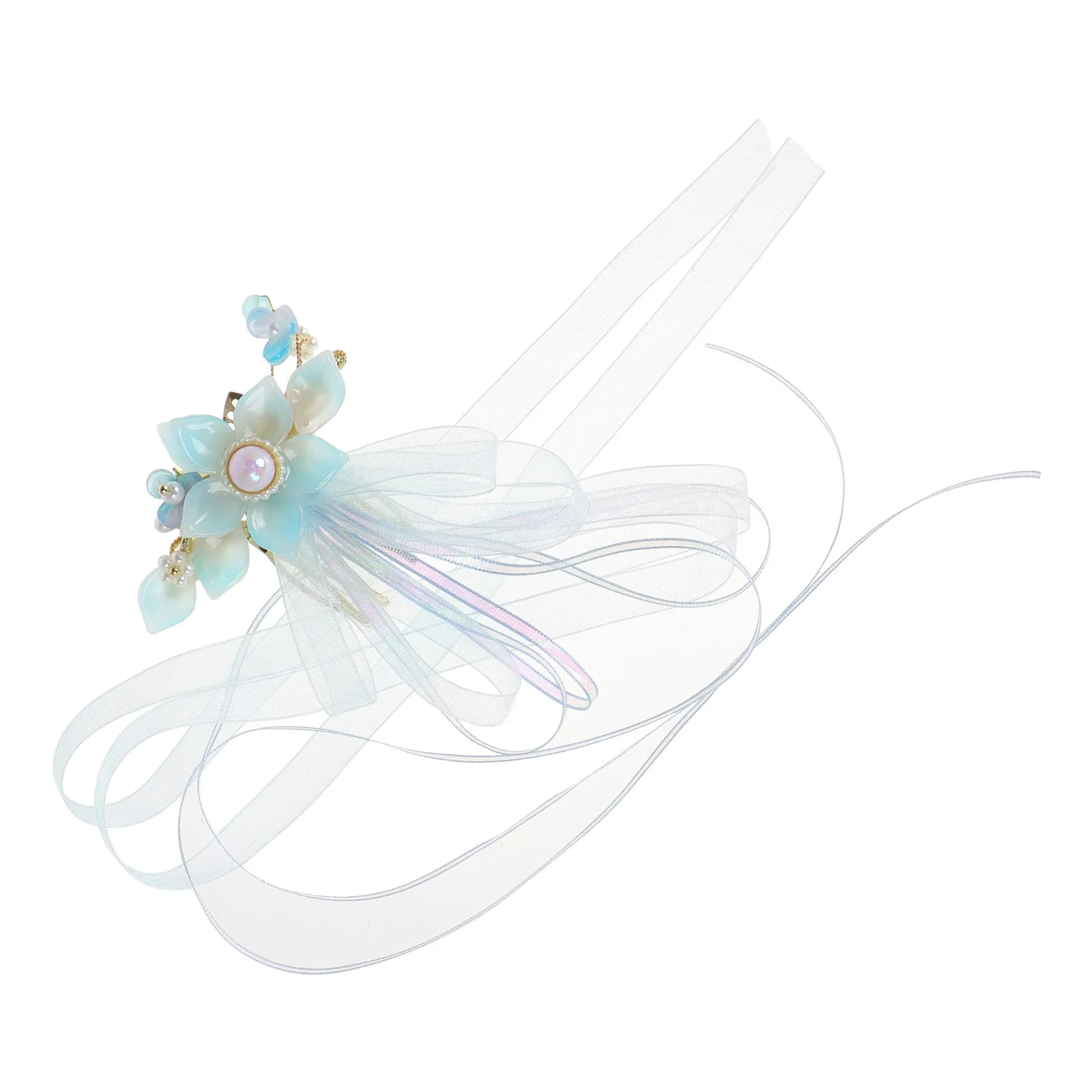 

Ancient Style Hanfu Headdress Hair Pin Clip Accessories Tassels Alloy Ribbon Resin Materials Girls Hairstyling