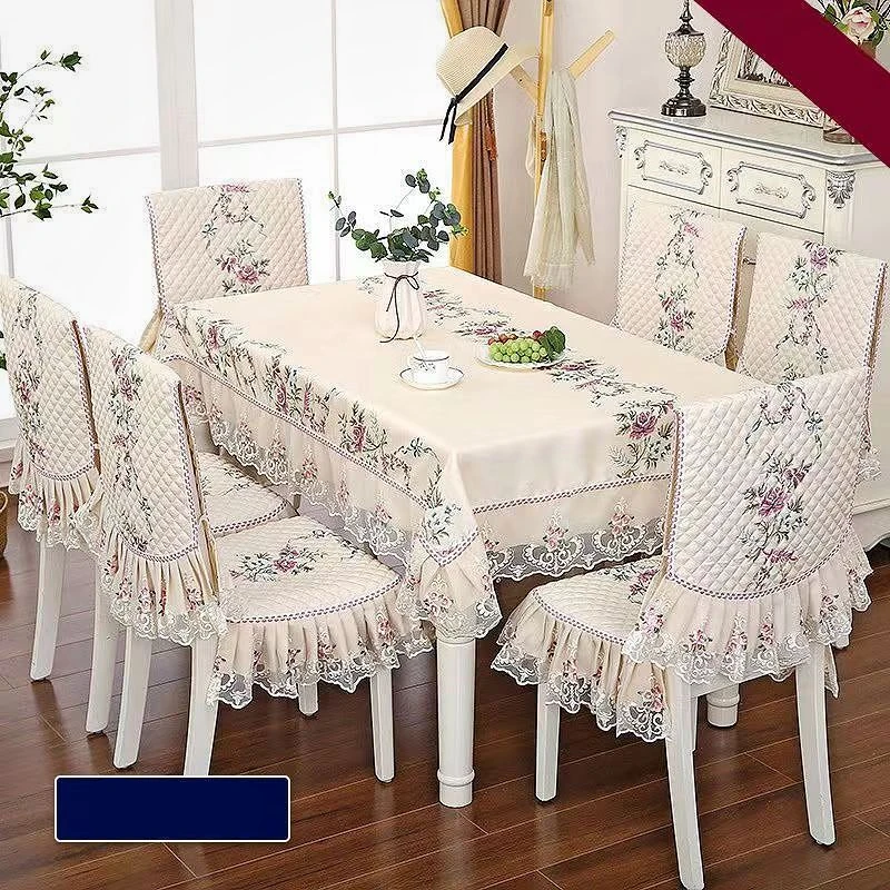 Luxury Dining Tablecloth for Home Decoration, New Elegant Table Cloth with Chair Covers Chair Cushion Set 1/2pc Toalha De Mesa