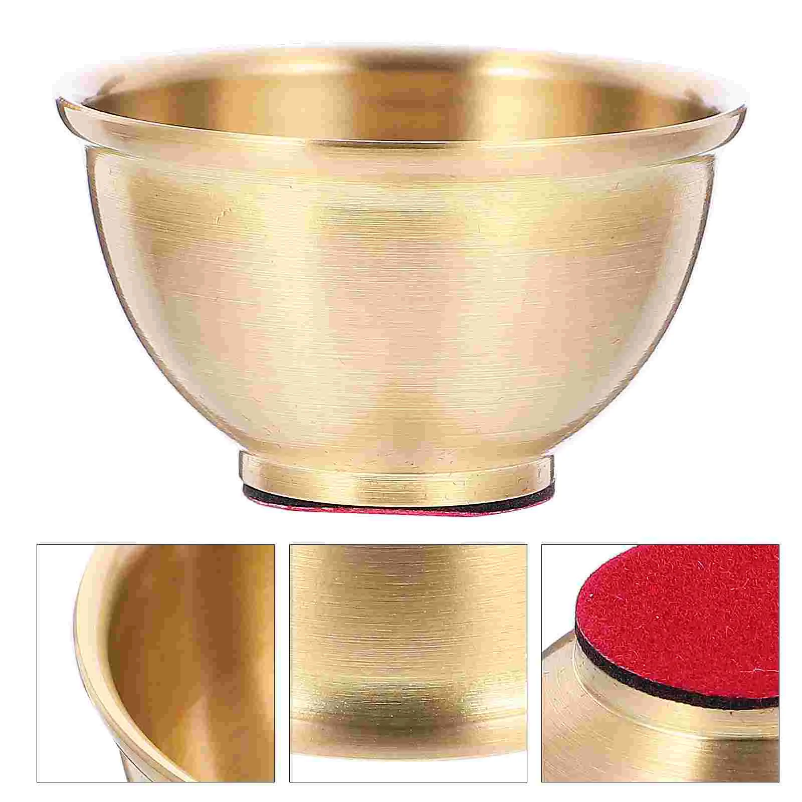 Brass Serving Bowl Tableware Small Copper Golden Worship Prop Sacrificial Furnishing Articles