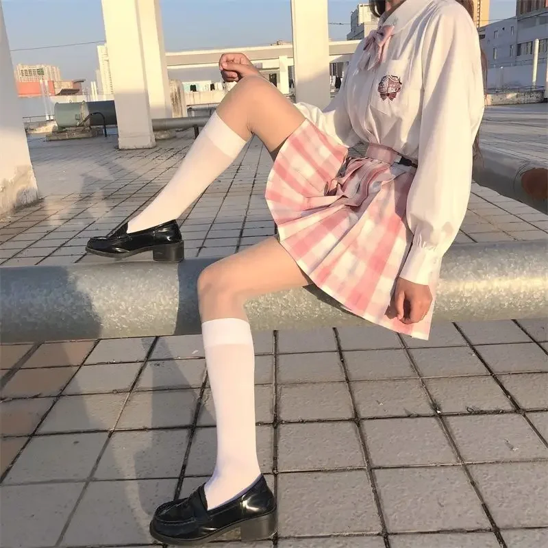 Jk feminino sexy malha veludo joelho meias cosplay trajes acessórios uniforme menina escura moda meias arrastão lolita anime bonito