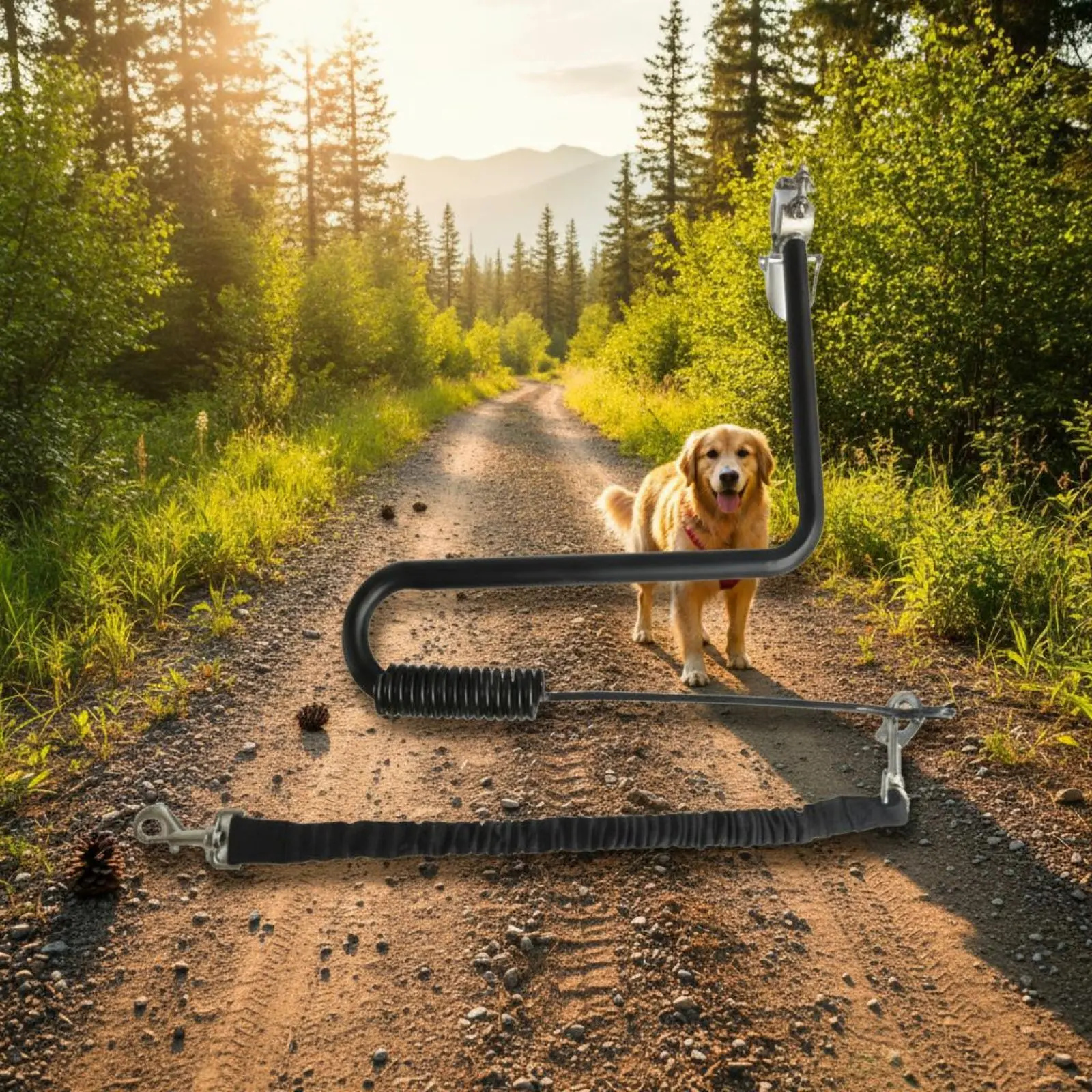 

Handscycle-Attached Dog Leash Shock Absorbing Two-Wheeler Dog Exerciser Bike Pull Leash Easy Installation Pet Supply