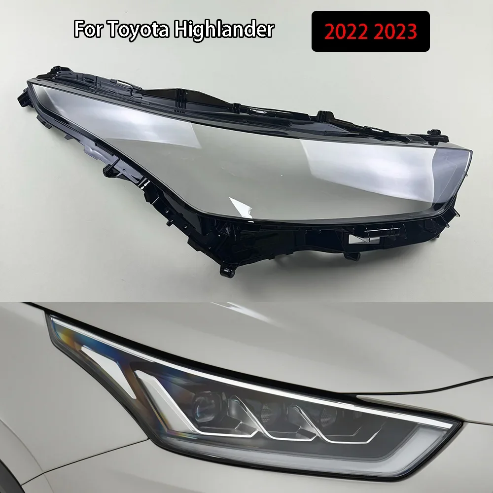 

For Toyota Highlander 2022 2023 Auto Light Caps Car Headlamp Cover Transparent Lampshade Headlight Shell Replace Original Lens