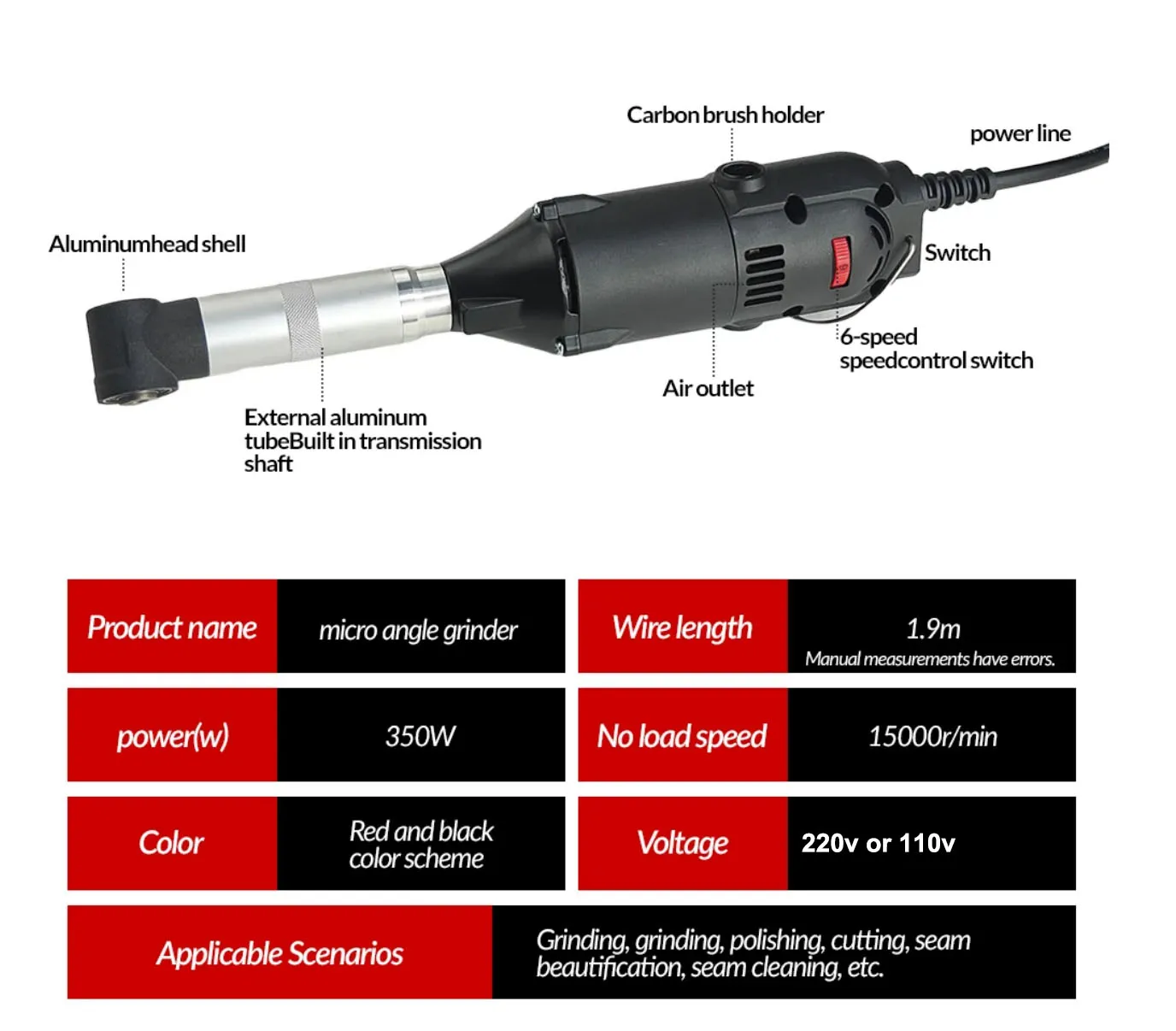 90 °   Rectifieuse électrique coudée pour bijoux, broyeur dentaire pour bois, polisseuse, outils de nettoyage de carreaux de céramique