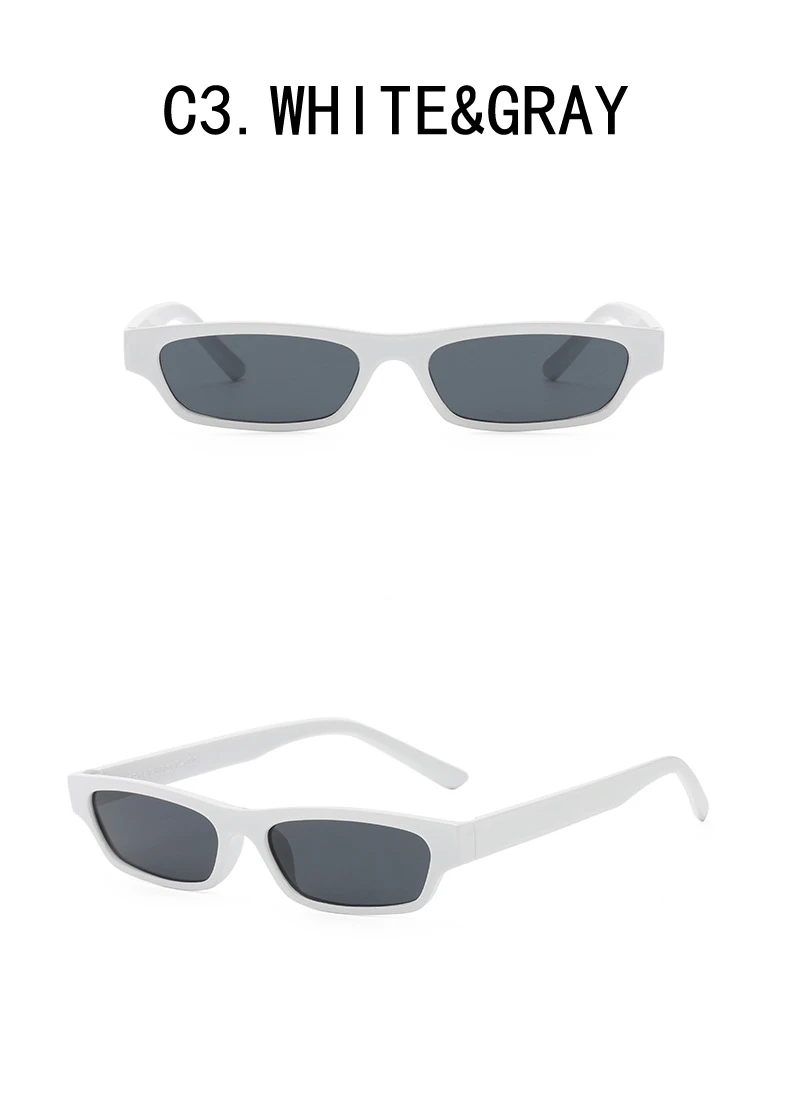 Kleine Rechteck Sonnenbrille Frauen Neue Retro Quadrat Schmale Rahmen Sonnenbrille Trendy Vintage Streetwear Brillen UV400 – Detail 13