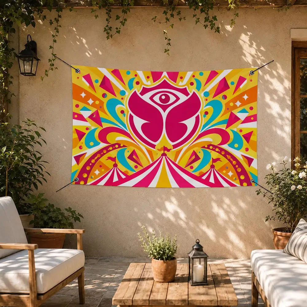 Tomorrow Electronic Music Festival Flags Room Bedroom Home Outdoor Wall Hanging Concert Printed Background Decoration Art Banne
