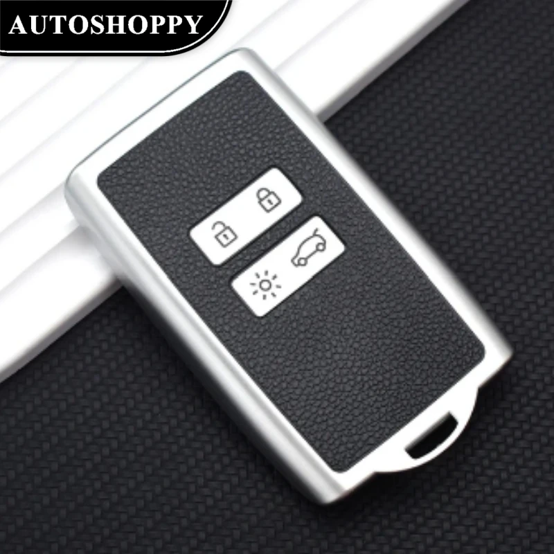 

For Renault Captur Megane Talisman Espace Clio Zoe Koleos Scenic 4 Arkana Dacia Sandero Card TPU Leather Car Key Cover Case Fob