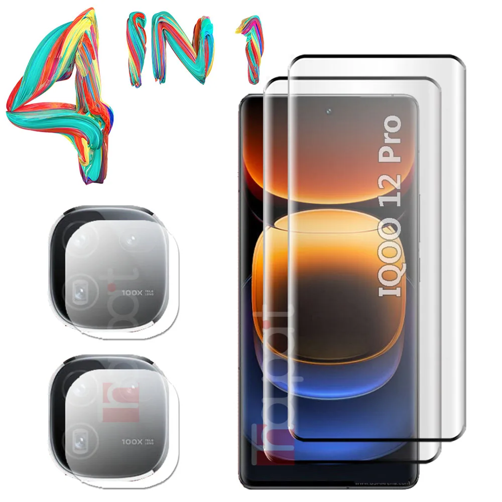 3D Tempered Glass For VIVO IQOO 12 Pro Screen Protector Camera Lens Film IQOO 12Pro Glass Protective