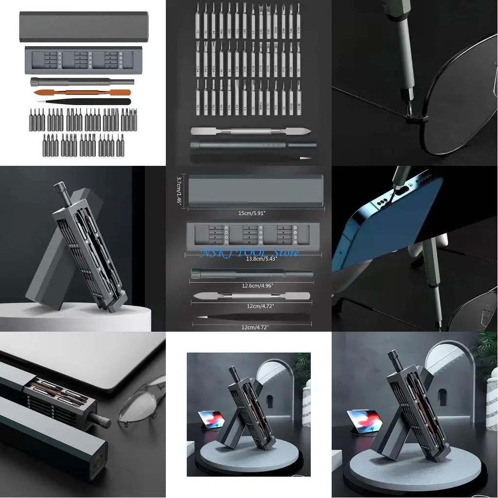 

L8RC Screwdriver 44 In 1 Bits Dismountable Screw Driver Set Mini Tools Cases For PC Phone Computer