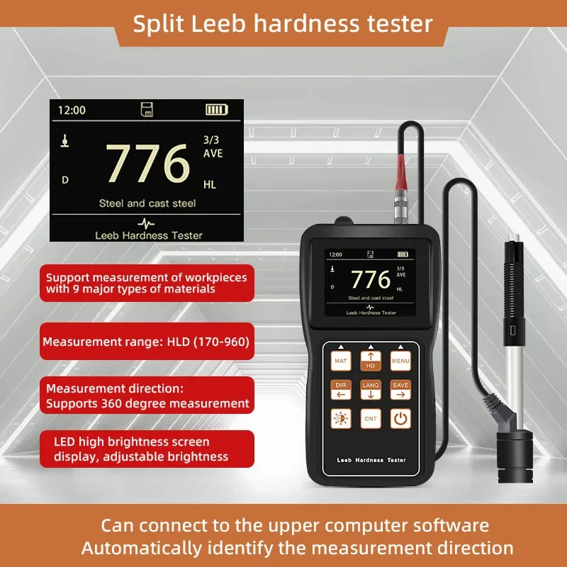 OLH290 Amber Leeb Hardness Tester High Precision Color Screen Full-scale Hardness Tester Split Portable Leeb Hardness Tester