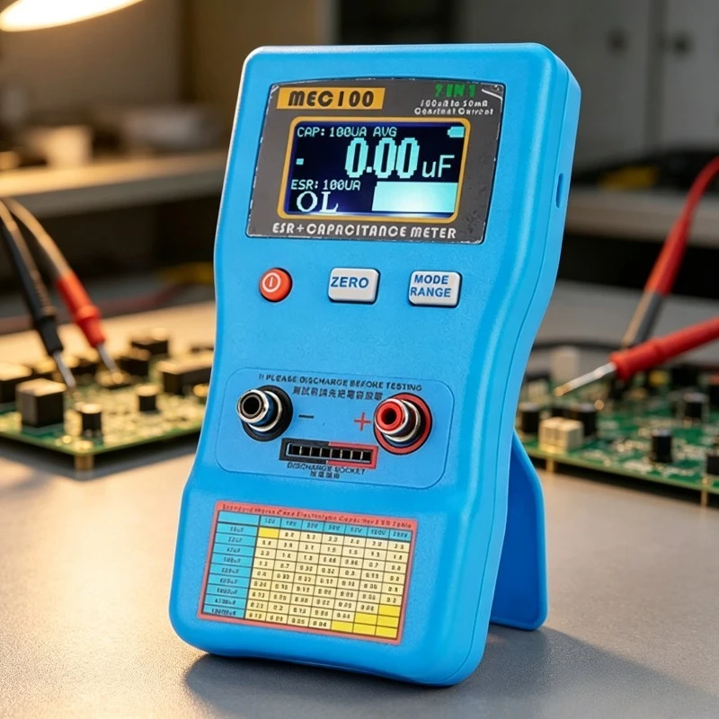 High Precision Capacitance Analyzer Digital Display Auto Range Electrolytic Capacitor ESR Meter Capacitance Meter MEC-100