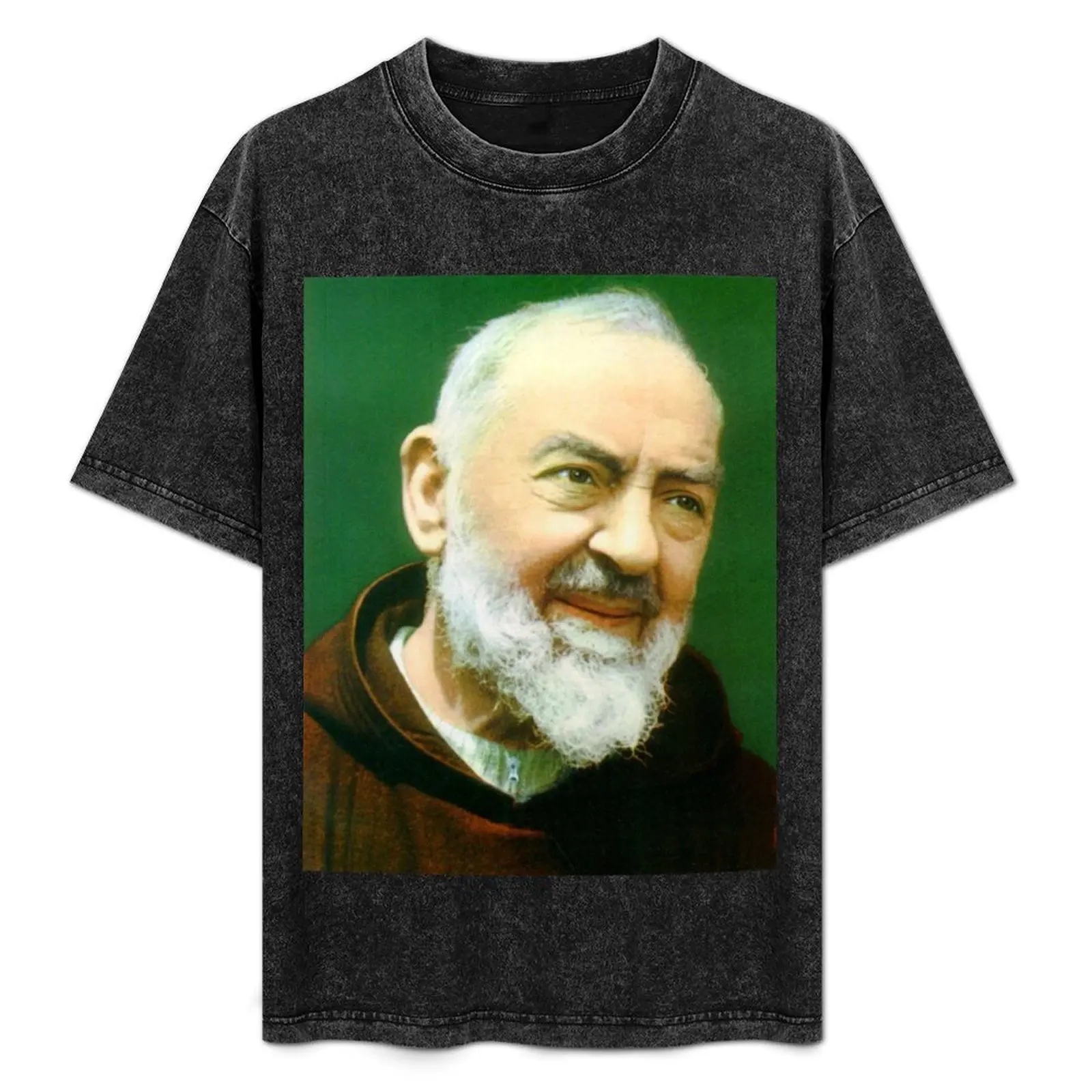 Saint Padre Pio T-Shirt Short sleeve tee blacks valentines clothes mens designer t shirt